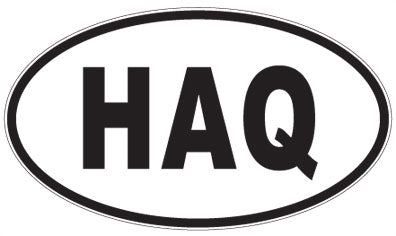 HAQ - 3 Letter Initials Oval Sticker