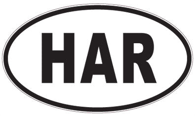 HAR - 3 Letter Initials Oval Magnet