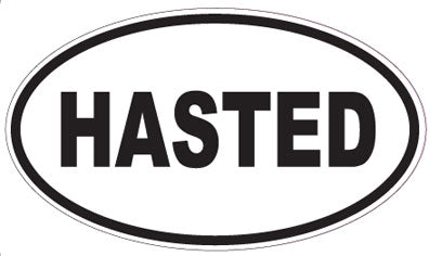 HASTED - Oval Sticker