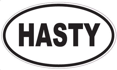 HASTY - Oval Sticker