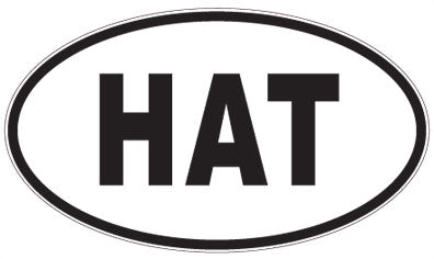 HAT - 3 Letter Initials Oval Magnet