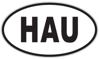 HAU - 3 Letter Initials Oval Sticker