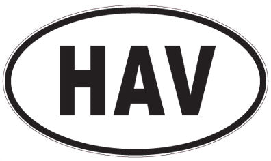 HAV - 3 Letter Initials Oval Sticker