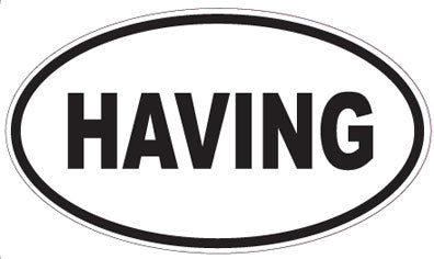 HAVING - Oval Sticker