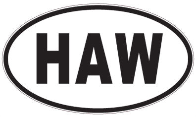 HAW - 3 Letter Initials Oval Sticker