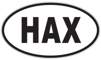 HAX - 3 Letter Initials Oval Sticker