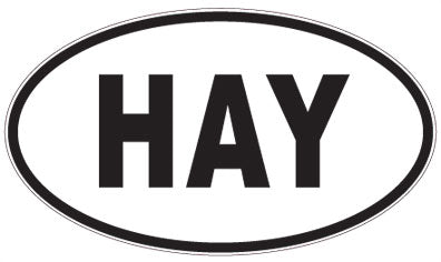 HAY - 3 Letter Initials Oval Sticker