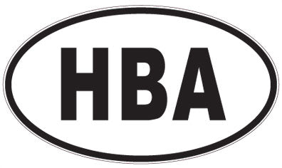 HBA - 3 Letter Initials Oval Sticker