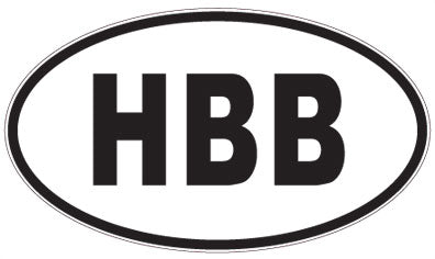 HBB - 3 Letter Initials Oval Magnet