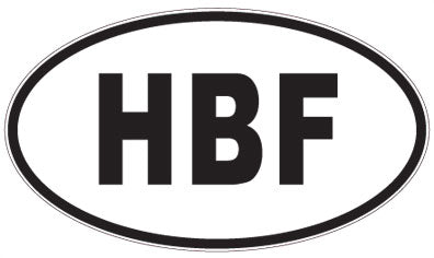 HBF - 3 Letter Initials Oval Magnet