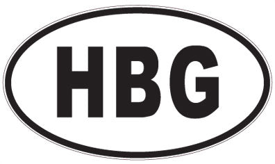 HBG - 3 Letter Initials Oval Magnet