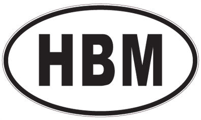 HBM - 3 Letter Initials Oval Sticker