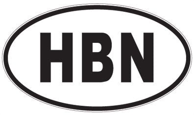 HBN - 3 Letter Initials Oval Sticker