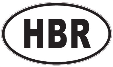 HBR - 3 Letter Initials Oval Magnet