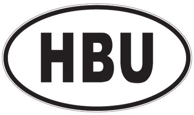 HBU - 3 Letter Initials Oval Sticker
