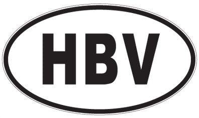 HBV - 3 Letter Initials Oval Sticker
