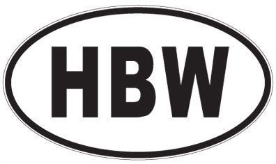 HBW - 3 Letter Initials Oval Magnet