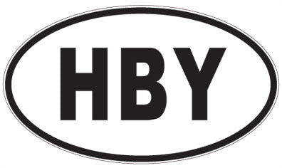 HBY - 3 Letter Initials Oval Sticker
