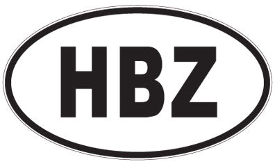 HBZ - 3 Letter Initials Oval Magnet