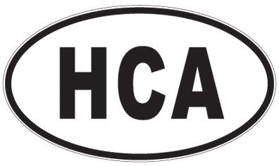 HCA - 3 Letter Initials Oval Sticker