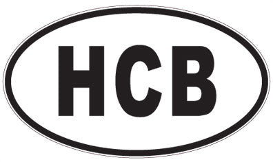 HCB - 3 Letter Initials Oval Magnet