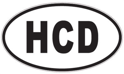 HCD - 3 Letter Initials Oval Sticker