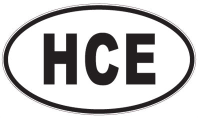 HCE - 3 Letter Initials Oval Magnet