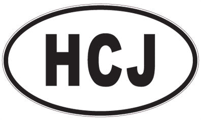 HCJ - 3 Letter Initials Oval Magnet