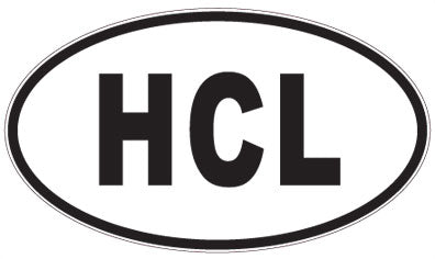 HCL - 3 Letter Initials Oval Sticker