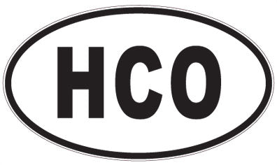 HCO - 3 Letter Initials Oval Magnet