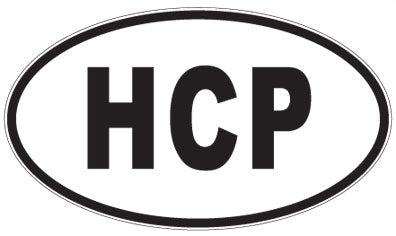 HCP - 3 Letter Initials Oval Sticker