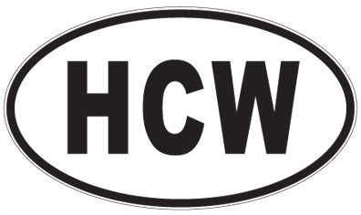 HCW - 3 Letter Initials Oval Magnet