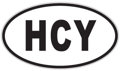HCY - 3 Letter Initials Oval Sticker