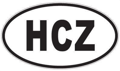 HCZ - 3 Letter Initials Oval Magnet
