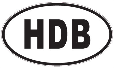 HDB - 3 Letter Initials Oval Magnet