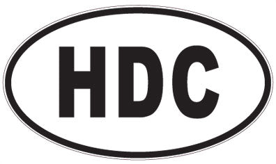 HDC - 3 Letter Initials Oval Sticker