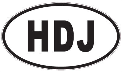 HDJ - 3 Letter Initials Oval Magnet