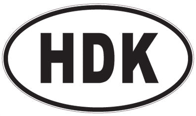 HDK - 3 Letter Initials Oval Magnet