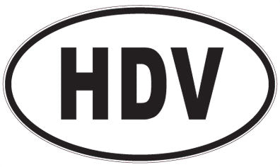 HDV - 3 Letter Initials Oval Sticker