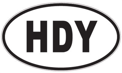 HDY - 3 Letter Initials Oval Sticker