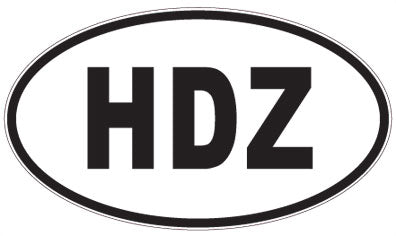 HDZ - 3 Letter Initials Oval Magnet
