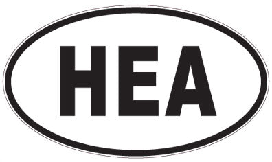 HEA - 3 Letter Initials Oval Magnet