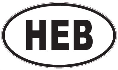 HEB - 3 Letter Initials Oval Magnet