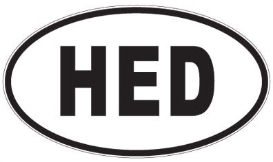 HED - 3 Letter Initials Oval Sticker