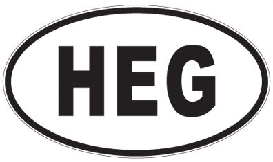 HEG - 3 Letter Initials Oval Magnet