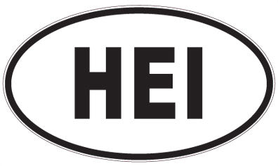 HEI - 3 Letter Initials Oval Sticker