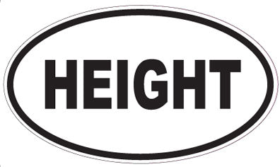 HEIGHT - Oval Sticker