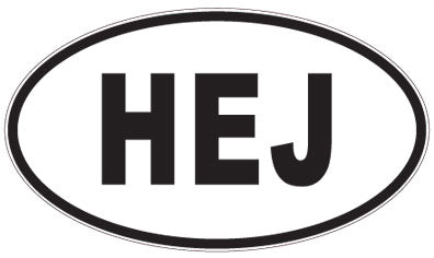 HEJ - 3 Letter Initials Oval Sticker