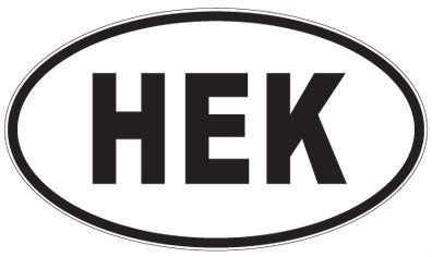 HEK - 3 Letter Initials Oval Magnet