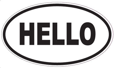 HELLO - Oval Sticker